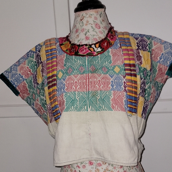 HUIPIL for a Child. hand Embroider Vibrant Textile Colors